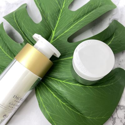 زجاجات مضخة غسول صغيرة بدون هواء ، 15 مل ، دائري مطفي ذهبي