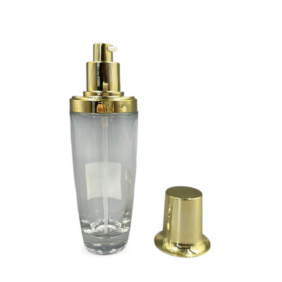 100 مل زجاجة مستحضرات التجميل البيضاوية الشفافة Gold Cap Lotion حسب الطلب اللون