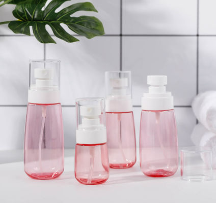 100 مللي زجاجة مضخة Petg شفافة وردية واحدة التعبئة الجميلة البخاخ الأبيض لمسة ناعمة للوجه