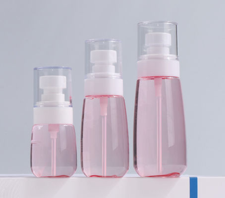 100 مللي زجاجة مضخة Petg شفافة وردية واحدة التعبئة الجميلة البخاخ الأبيض لمسة ناعمة للوجه