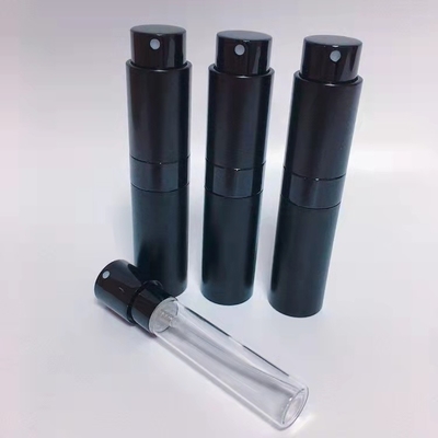 السفر ميني الألومنيوم 8 مل اللون الأسود الألومنيوم أعلى جودة زجاجة رذاذ عطر قابلة لإعادة الملء